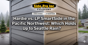 Hardie vs. LP SmartSide siding comparison on a Pacific Northwest home — Side-Pro Inc.