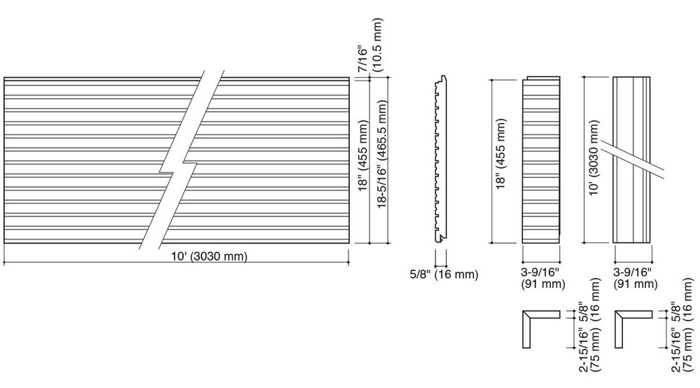 Cross-section of a 16mm solid-core CERACLAD panel showing the color, ceramic and photocatalytic coating layers