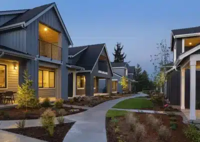 Charcoal board and batten siding on a cottage-style home