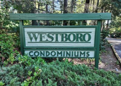 The entrance sign at Westboro Condos, Federal Way WA.