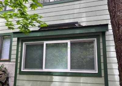 Siding and trim at a window opening, Westboro Condos, Federal Way WA.